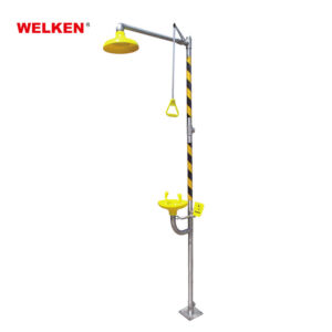 Combination Stainless Steel and ABS Yellow Shower and Eye/Face Wash
